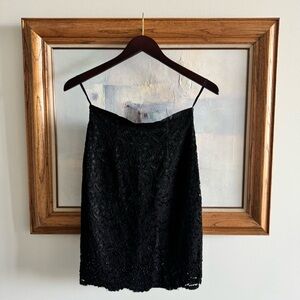 Beechers Brook Black Lace Overlay Skirt Beaded Trim Size 6
